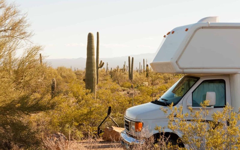 RV camping in Sonora Desert Arizona AZ USA